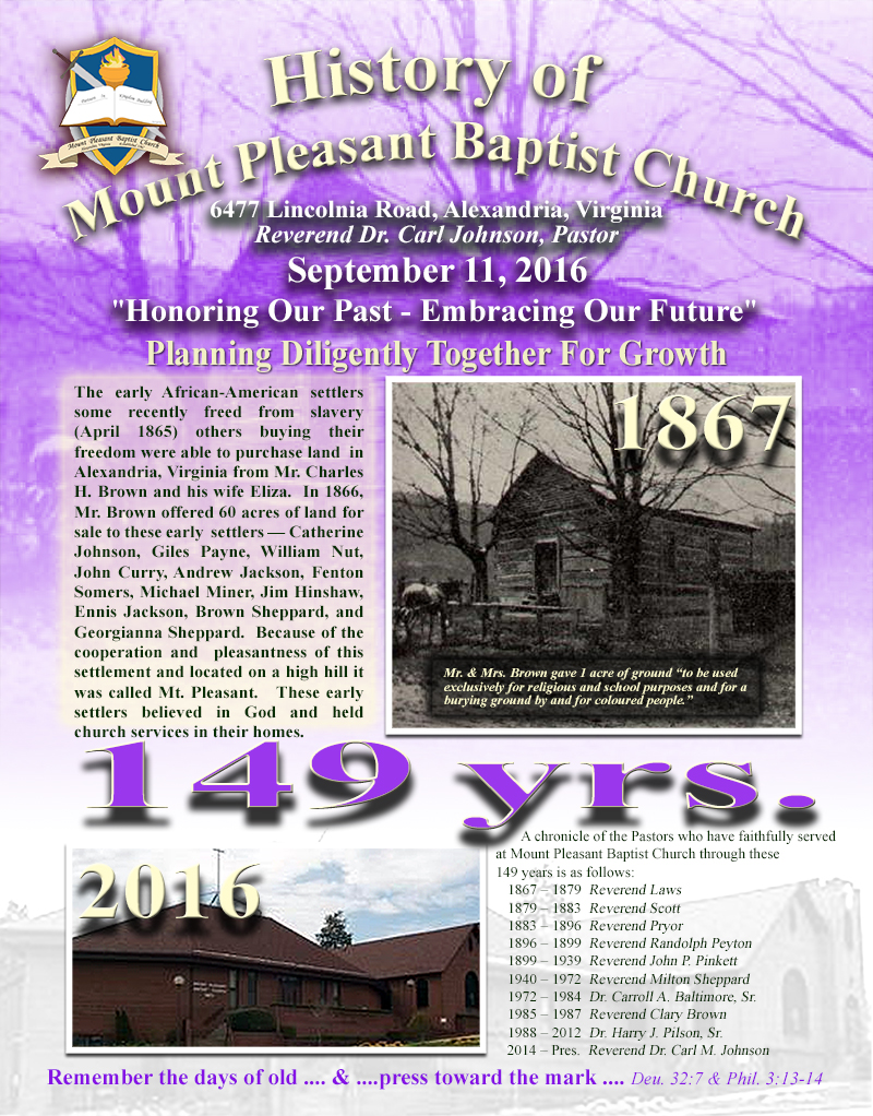 Mount Pleasant Baptist Church Cover Pastoral